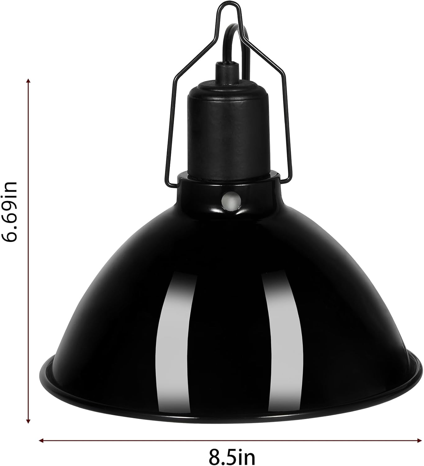 8.5inch Dome Reptile Heat Lamp Reptile Light Fixture UVB Light Fixture Max 150W for Bearded Dragon, Turtles, Snake and Lizard Terrarium