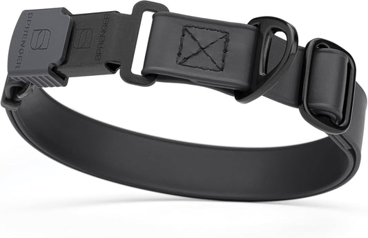 Dogline Biothane Waterproof Dog Collar with Herm Sprenger Black Stainless Steel Quick Release Buckle – Heavy Duty Tactical Durable Collar for Dogs – Comfortable and Safe Pet Collar W3/4" L12-19 Black