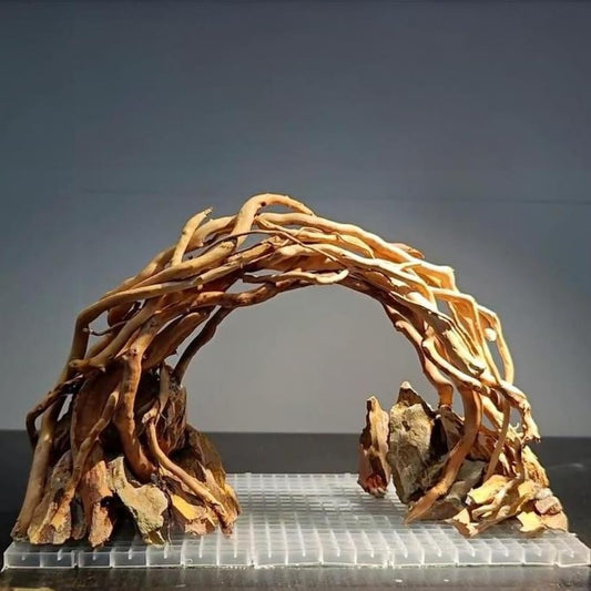 Aquarium Driftwood Centerpiece Aquarium Landscape, Handcrafted!!! Fish Tank hardscape Landscape (Small Silent Cave)