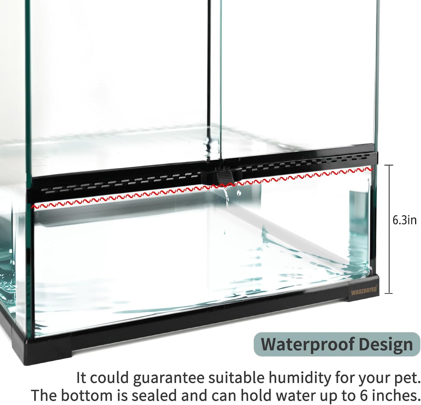 30 Gallon Tall Reptile Glass Tank Terrarium 18"x18"x24" Large Habitat Enclosure for Gecko,Lizard,Chameleon,Frog,Snake,No Install Needed and Come with Tank Background