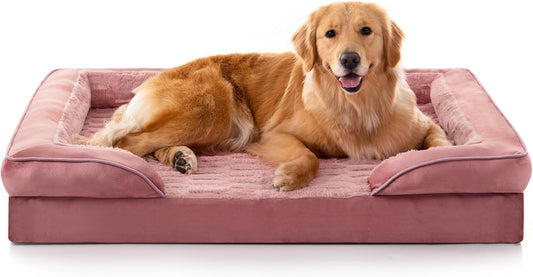 FURTIME Orthopedic Bed for Large Dogs, XL Washable Dog Beds Large Sized Dog, Comfy Supportive Foam Pet Couch Bed with Removable Washable Cover, Waterproof Extra Large Sofa Bed Foam and Nonskid Bottom