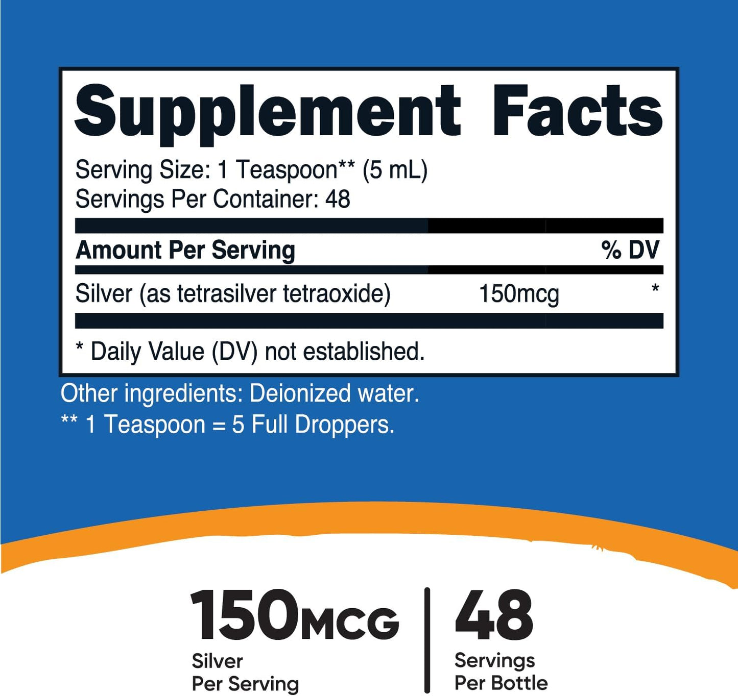 Nutricost Colloidal Silver 8oz - Cobalt Blue Glass Bottles, Bio-Active Colloidal Silver