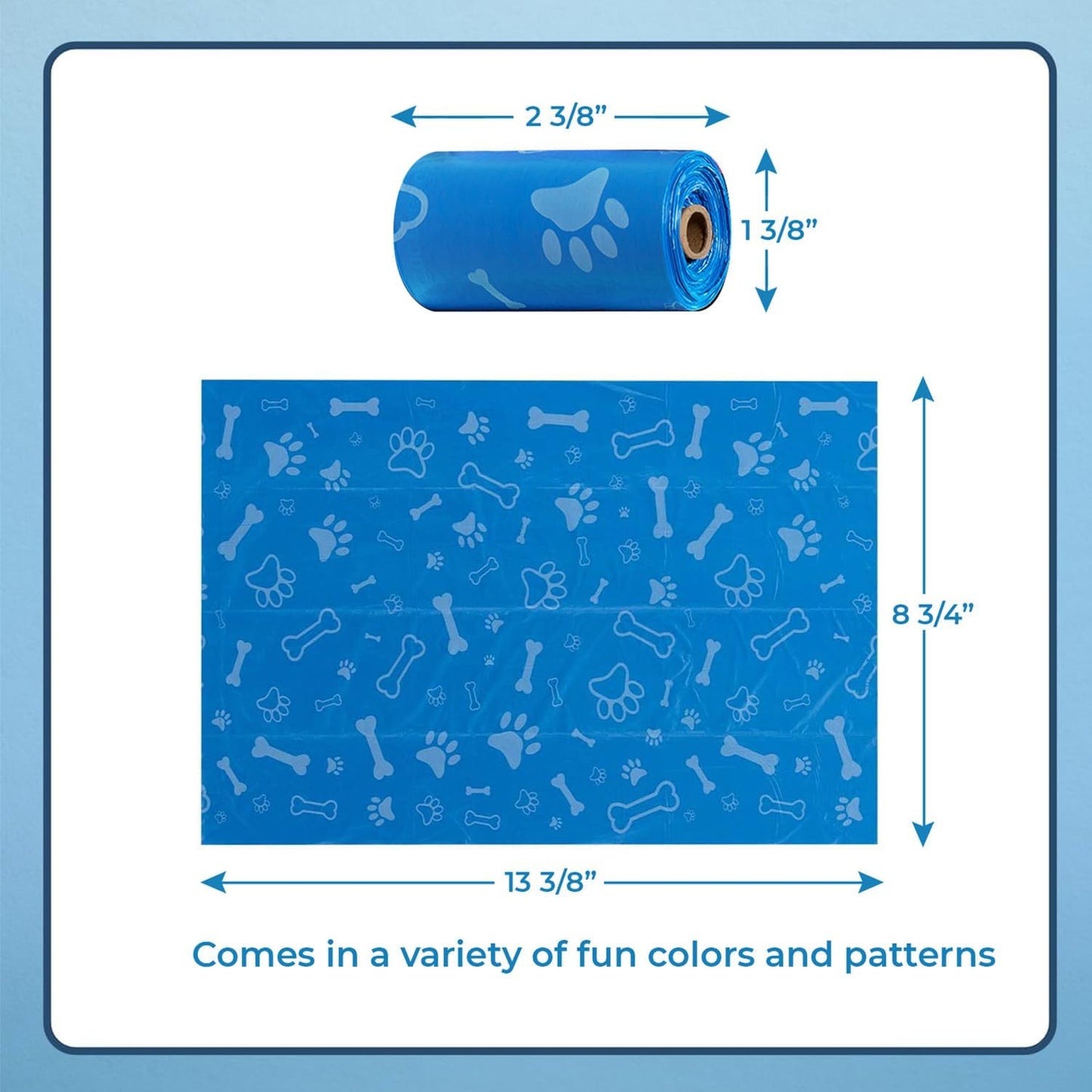 Best Pet Supplies Dog Poop Bags (360 Bags) for Waste Refuse Cleanup, Doggy Roll Replacements for Outdoor Puppy Walking and Travel, Leak Proof and Tear Resistant, Thick Plastic - Assorted Colors