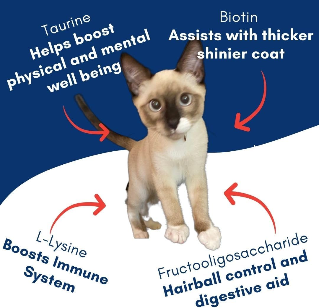 Lickable Cat Treats -Real Tuna Multivitamin Puree with Lysine & Taurine for Indoor Cats | Grain-Free, Squeeze Tube (50 Pack)