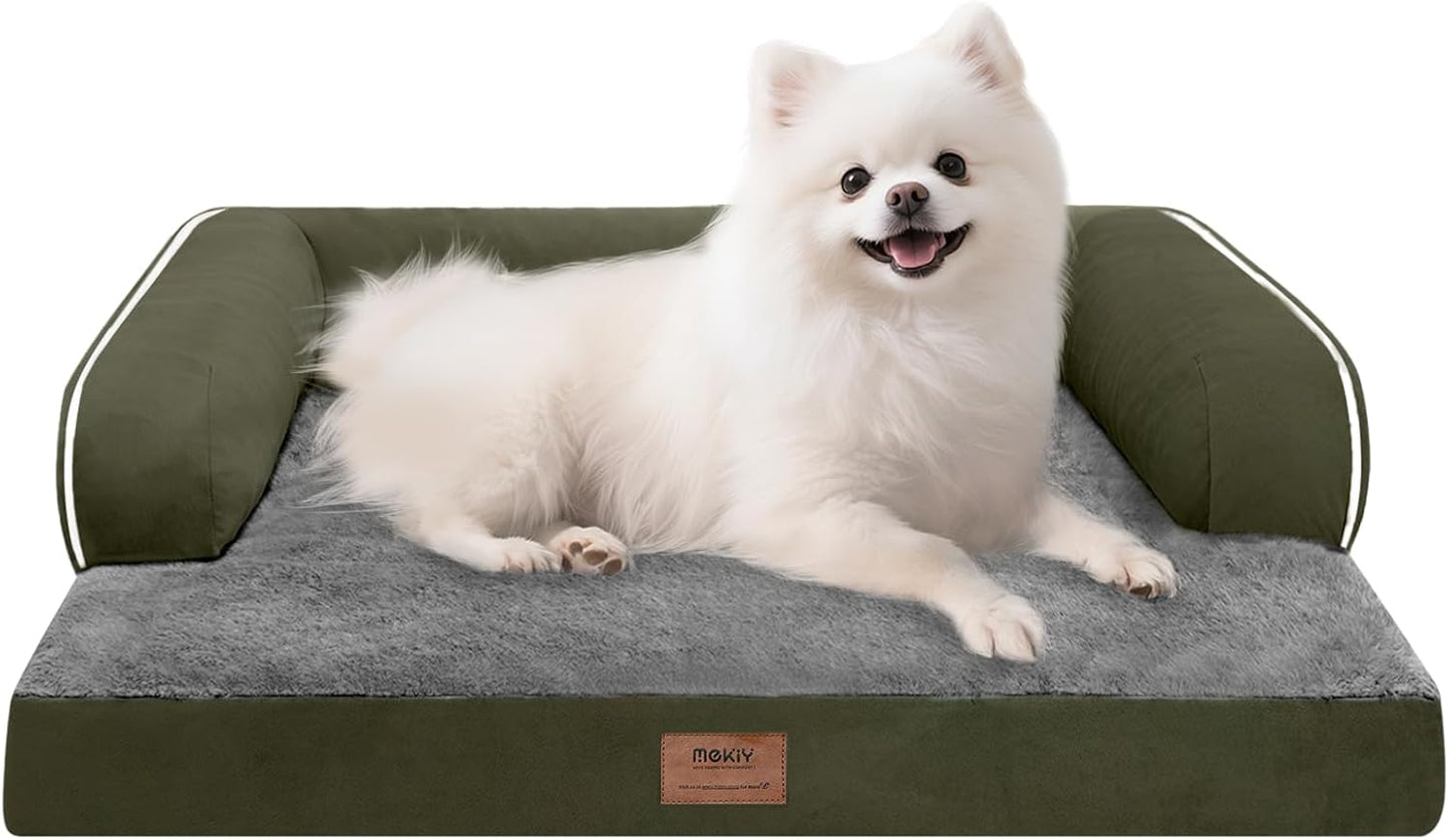 Small Dog Bed Orthopedic Washable Cat Bed Memory Foam Couch Sofa Comfy Pet Beds with Waterproof Removable Cover & Non-Slip Bottom