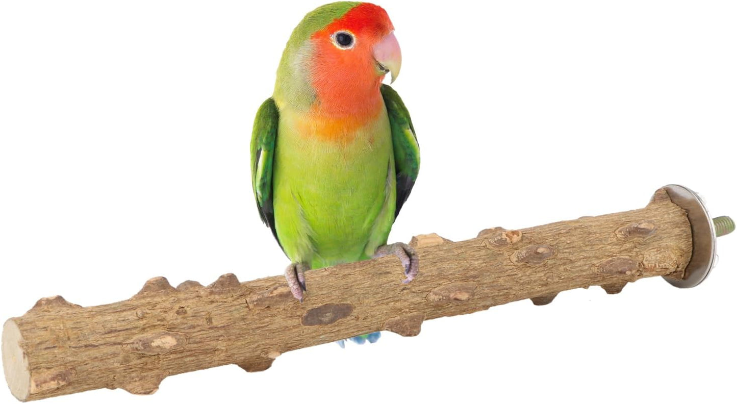 Hypeety Natural Wood Perch Stand Toy for Budgie, Parakeet, Cockatiel, Conure, Lovebird (7.86 inch)