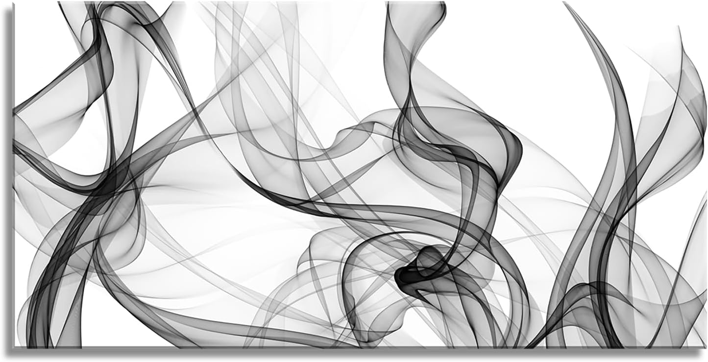 XXMWallArt FC3850 Abstract Wall Art Light Streak Black and White Abstract Line Canvas Wall Art for Living Room Bedroom Bathroom Office Wall Decor