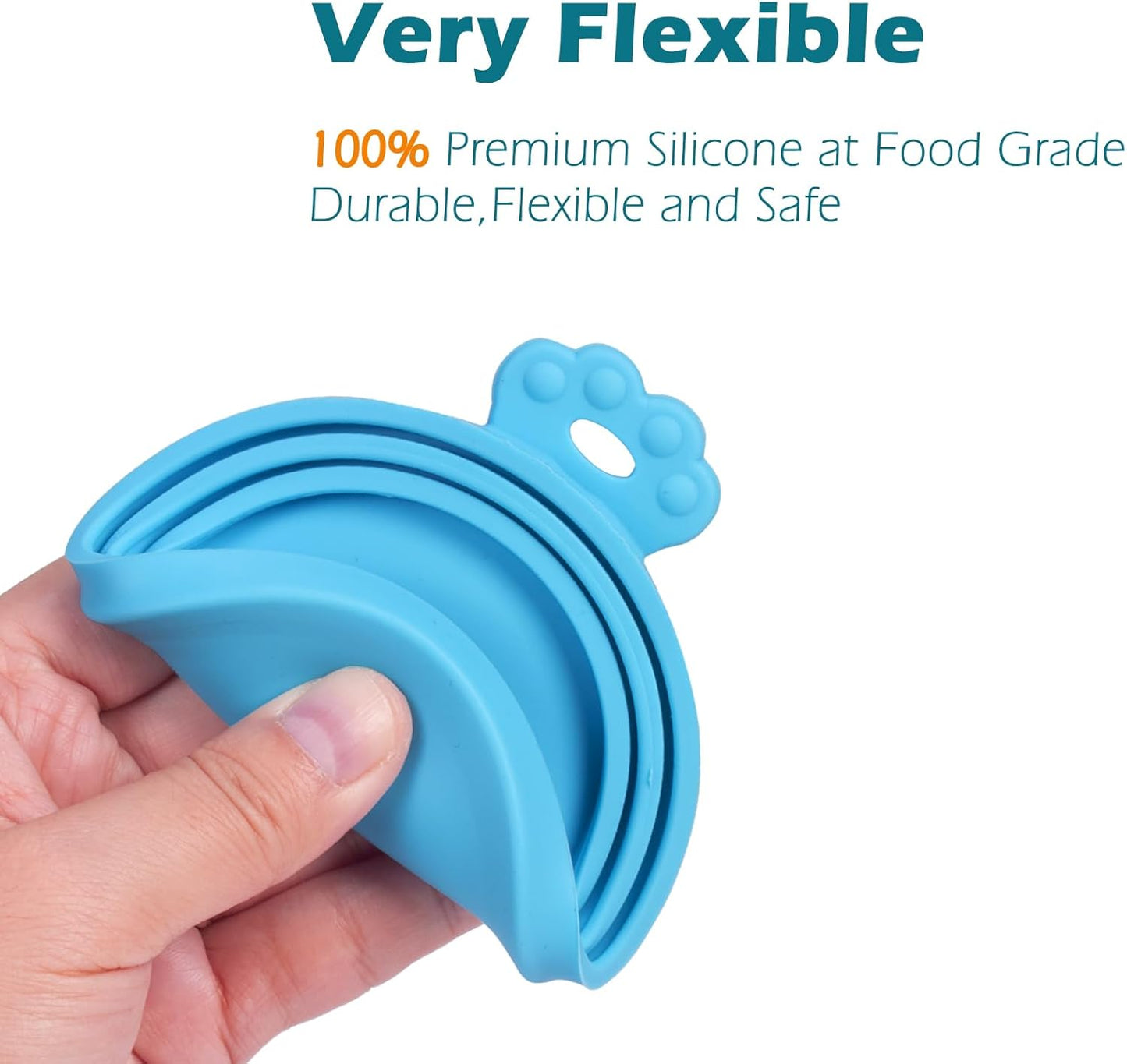 PetBonus 2 Pack Silicone Pet Can Cover Lids, Universal Size for Dog Cat Food, 1 fit 3 Standard Size Can Tops, BPA Free Dishwasher Safe (Blue, Blue)