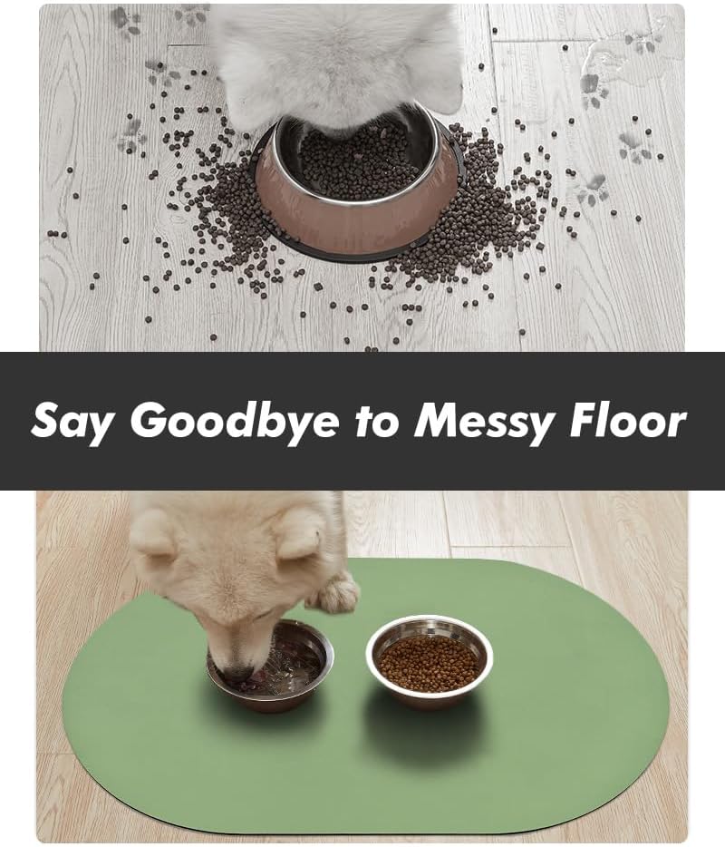 Absorbent Dog Food Mat-Dog Cat Mat for Food and Water Bowl, Quick Dry Pet Food Mat, No Stains Pet Feeding Pad, Cat Accessories Pet Supplies Mat for Messy Drinkers