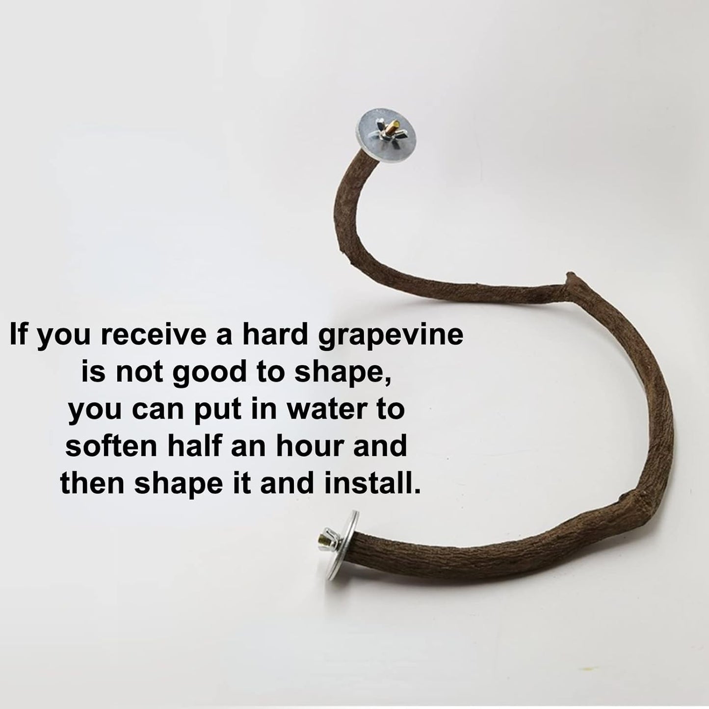 Parrot Perch Stand Bird Cage Stand Pole Natural Wild Grape Stick Grinding Paw Cage Accessories for Parakeet Cockatiels Budgies Conure Lovebirds Platform (S-Shaped)