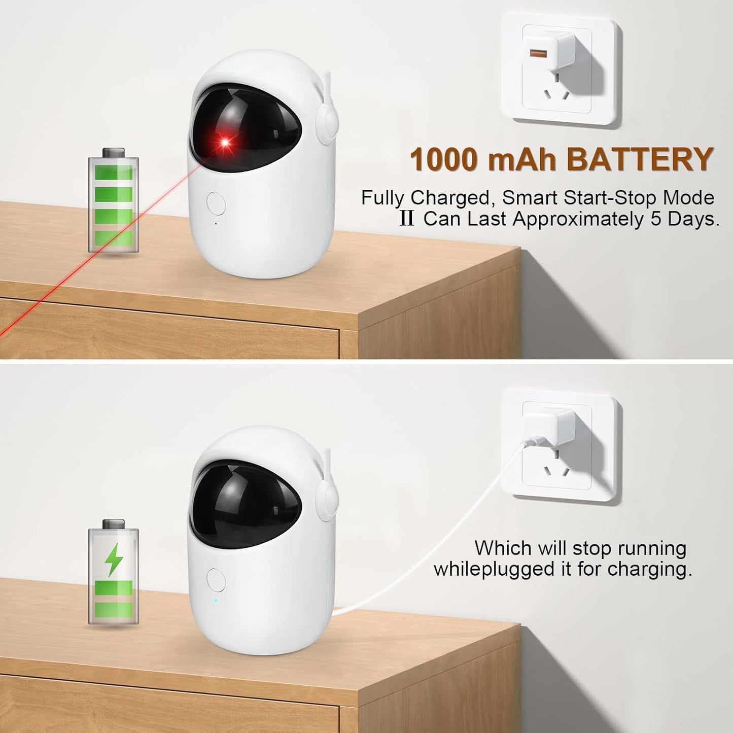 Laser Cat Toys for Indoor Cats Interactive Cat Toy 3 Speed Modes with Timer Rechargeable Rechargeable 3 Adjustable Circling ranges for Cats/Kitten/Dogs