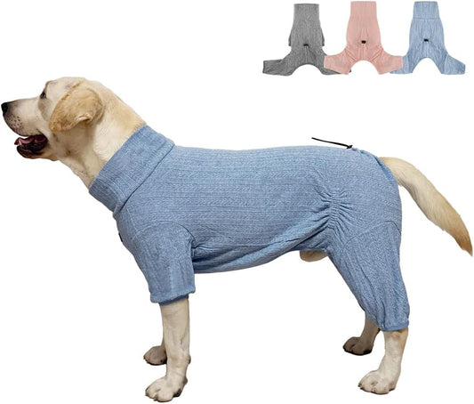 Dog Pyjamas Sweater Clothing and Loungewear Suitable for Medium to Large Breeds of Dogs, Dog Neutering Suits, Extra-Large Stretch Fabric, Four-Legged Dogs Clothes Pyjamas(Sweater Blue, 2XL)