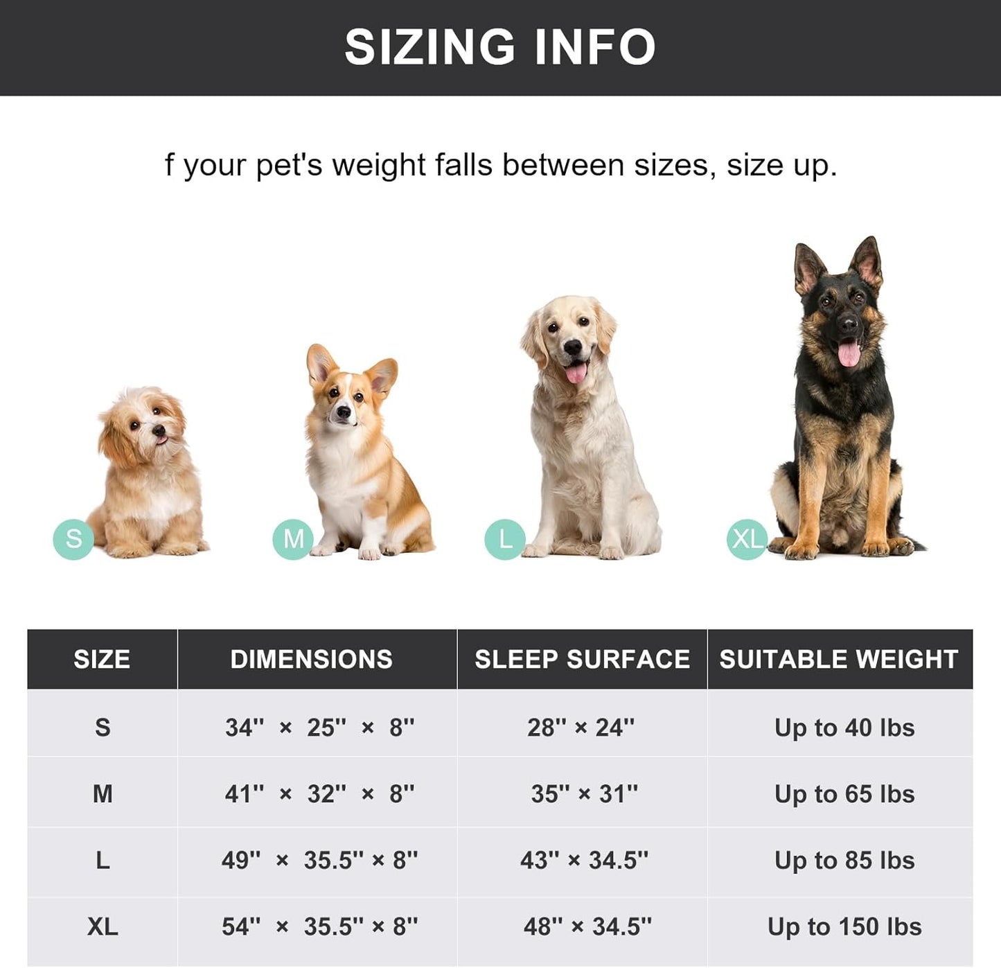 Cooling Elevated Dog Bed with Non-Slip Floor Protectors & Breathable Mesh, Raised Indoor & Outdoor Dog Cot Hammock, 34" L x 25" W x 8" Th, Small, Grey