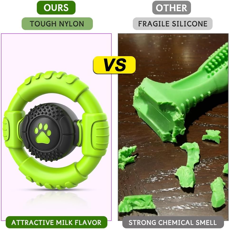 Dog Toys for Aggressive Chewers Large Medium Small Breed Indestructible Durable Tough Squeaky Dog Chew Toys to Keep Them Busy Nylon Rubber Interactive Dog Toys