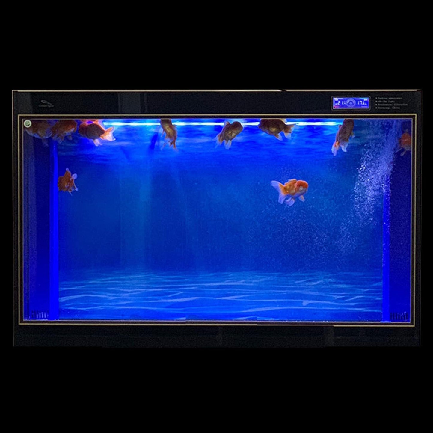 ELEBOX Aquarium Background Blue Black Fish Tank Background Picture 2 Sides Fish Backdrop for Aquarium Wallpaper 16"x 40"