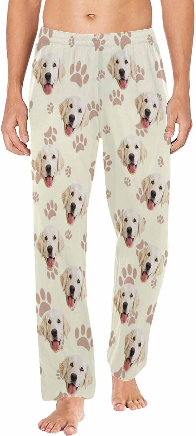 MyPupSocks Customized Face Pajamas Pants Photo Pajama Bottoms for Men S-XXL