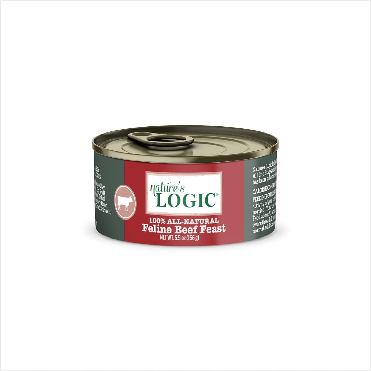 Nature's Logic Wet Can Cat Food - Feline Beef Feast 95% Animal Ingredients - No Synthetic Vitamins, Minerals or Artificial Additives, 100% Natural, Grain-Free, Made in USA - Beef (5.5 oz, 24 pack)