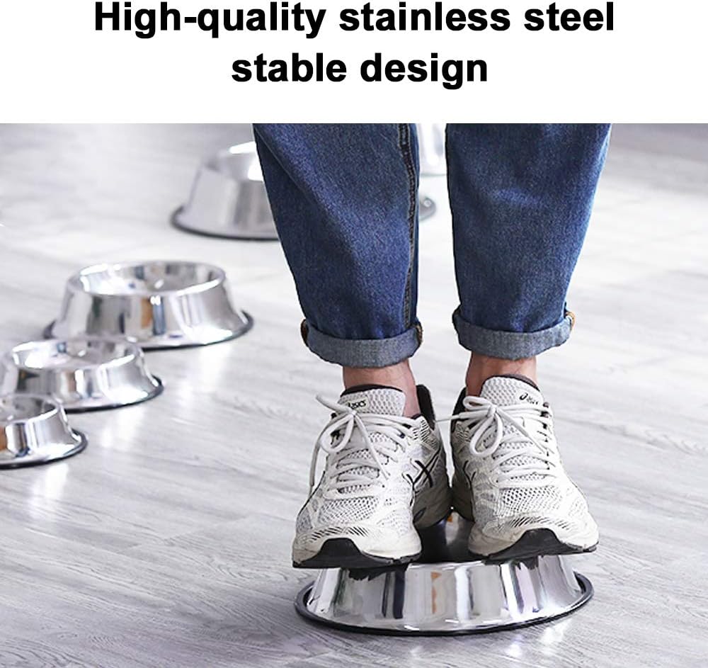 Stainless Steel Dog Bowls, 6 Cup/48oz Cat Bowl Water and Food with Rubber Base, Pet Bowls for Large Dogs and Pets, 3Pack