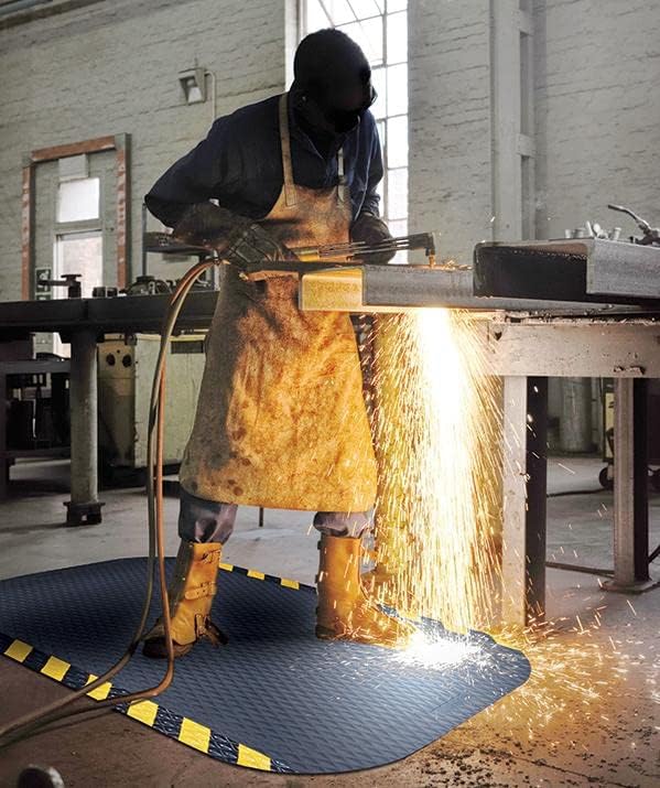 American Floor Mats Hog Heaven 5/8 inch Black & Black Border 2' x 3' Nitrile Backed Anti-Fatigue Comfort Mat