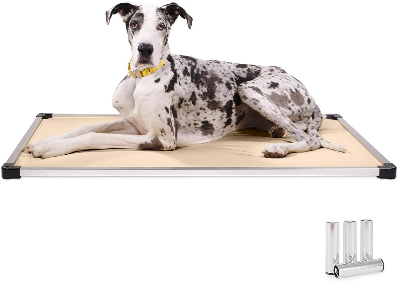 K9 Ballistics Chew Proof Armored Padded Dog Crate Bed, Virtually Indestructible, Legs Included (Sandstone, Medium (35" L x 22" W x 4.5" H))