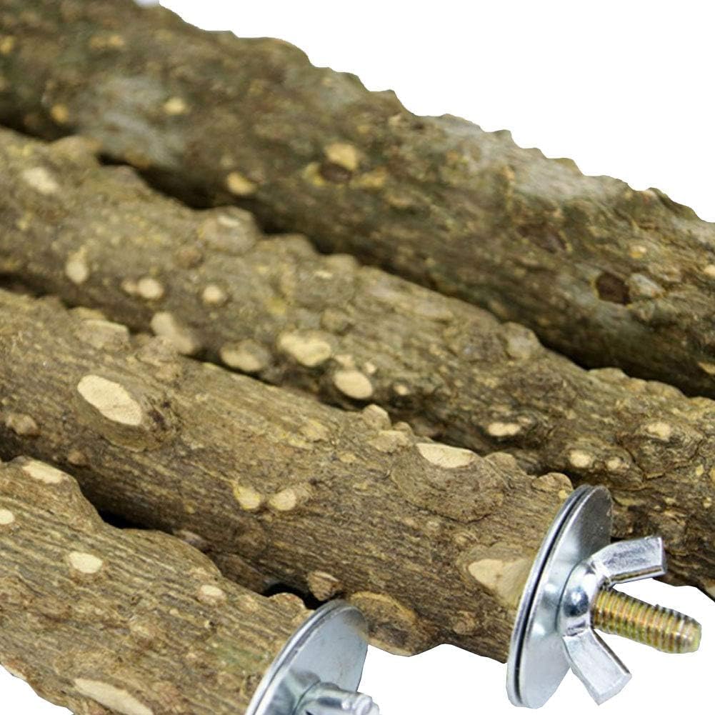 PINVNBY 3Pcs Bird Perches for Cage, Nature Wood Prickly Parrot Stand Toy Paw Grinding Stick for Small Medium Birds Parrot Parakeet Cockatiel Conure Cage Accessory