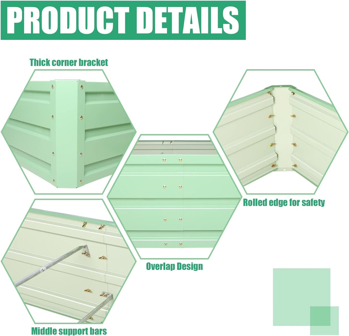 SnugNiture Galvanized Raised Garden Bed 6x3x1FT Outdoor Large Metal Planter Box Steel Kit for Planting Vegetables, Flowers