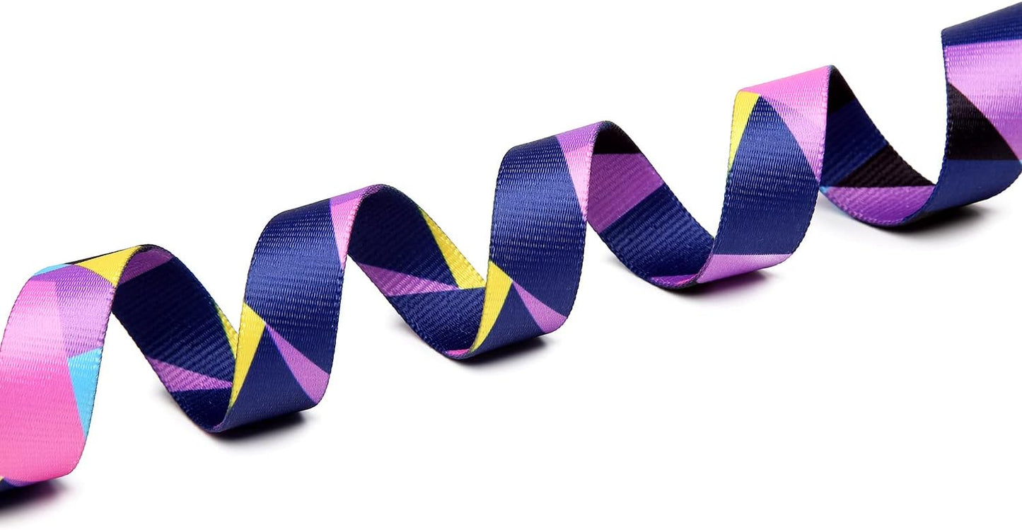 Mercano Adjustable Dog Collar - Special Design Patterns, Soft Nylon Comfortable Sturdy Pet Collar for Small Medium Large Dogs (M, Geometry Purple)