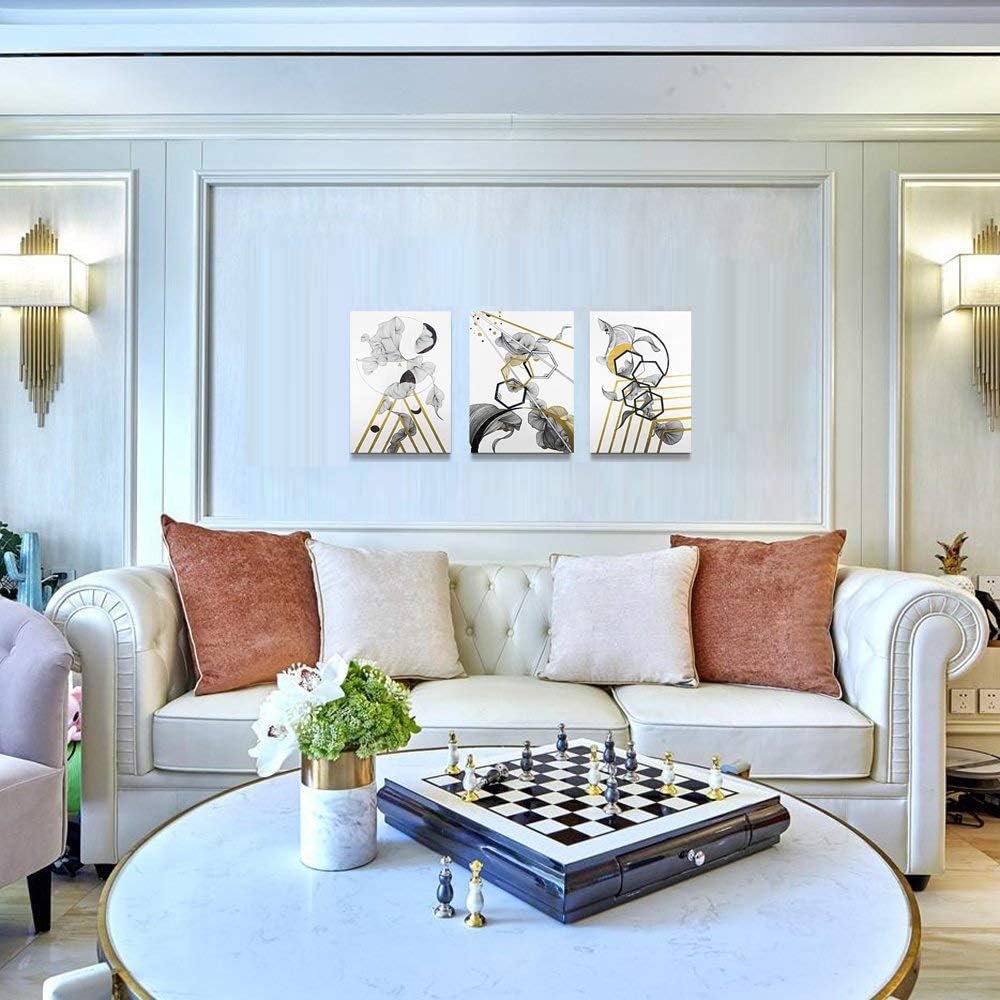 modern Abstract painting Canvas Wall Art for Living Room Wall Artworks Bedroom Decoration, 3 piece Framed office kitchen bathroom Wall decor inspirational Black and white abstract posters Home Decor