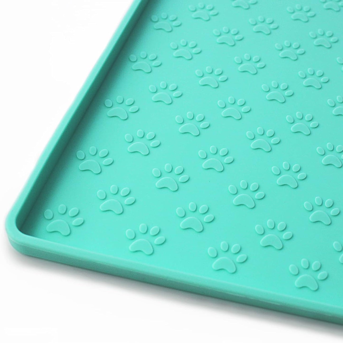 Ptlom Pet Placemat for Dog and Cat, Mat for Prevent Food and Water Overflow, Suitable for Small, Medium and Big Pet 18" 12", Light Green