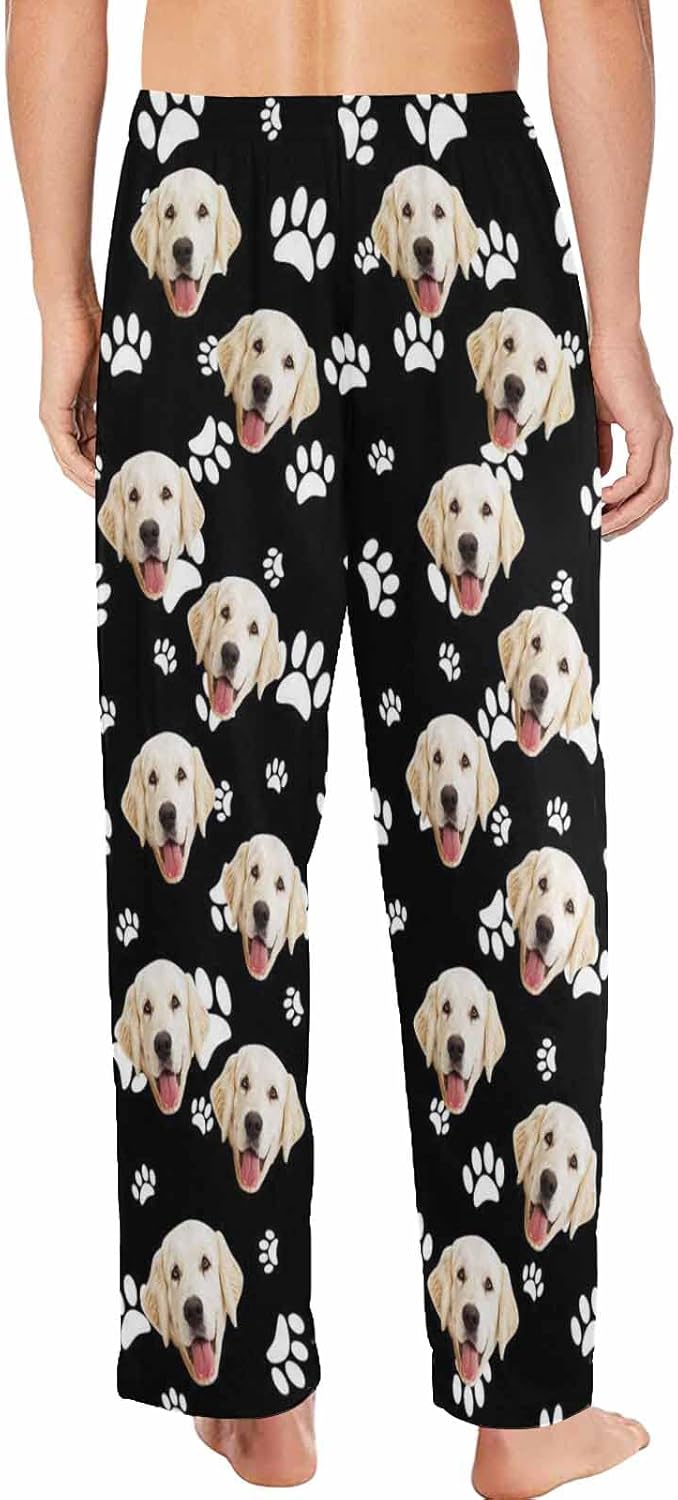 MyPupSocks Customized Face Pajamas Pants Photo Pajama Bottoms for Men S-XXL