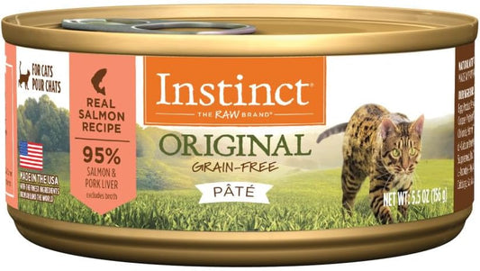 Instinct Original Grain Free Real Salmon Recipe Natural Wet Canned Cat Food by Nature's Variety, 5.5 oz. Cans (Case of 12)
