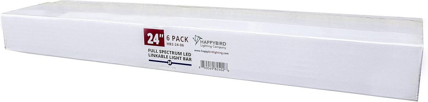 HappyBird Lightning (A Divison of M&M Cage) 24" LED linkable Light bar Without Power Source for Multiple Bird Breeder Cages, Full Spectrum LED. Will NOT Run ON ITS OWN (6 Pack)