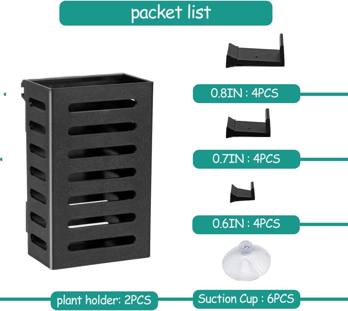 2 PCS Hanging Aquarium Planter Cups, Aquatic Plants Holder, Aquarium Decorations - Fish Tank Plants Pot for Live Aquarium Decor (Black)