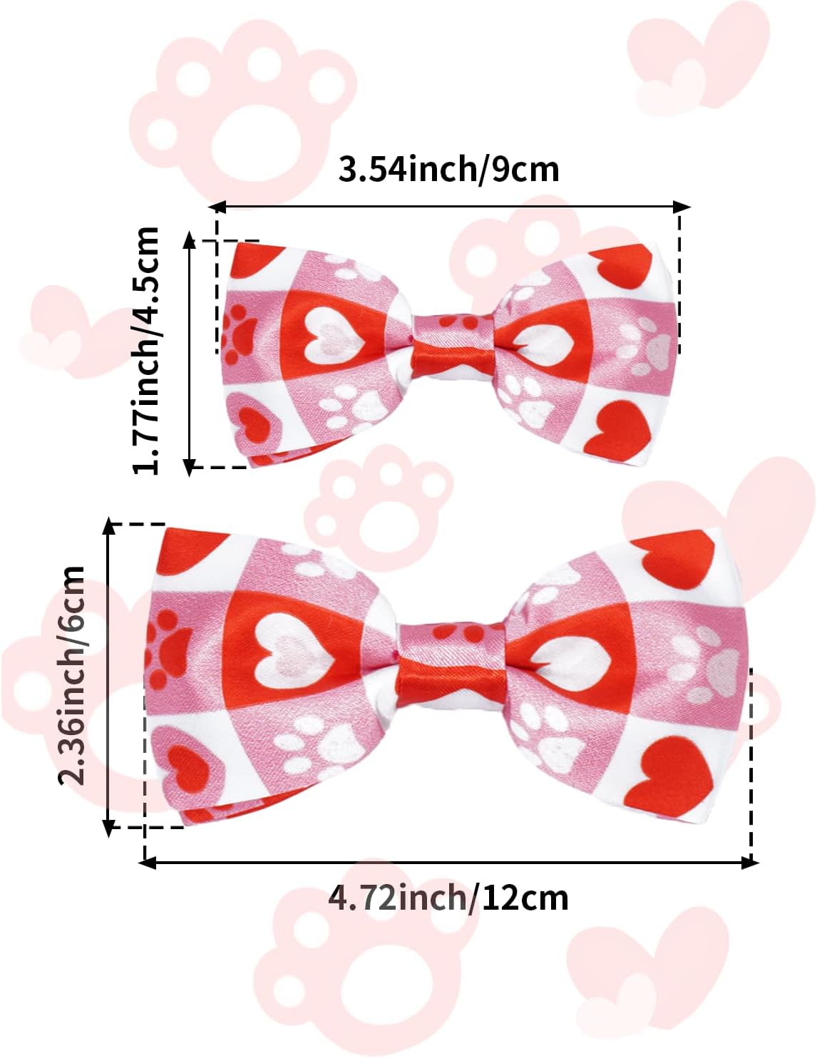 PET SHOW 10 Pack Paw Big Dog Bow Ties for Large Medium Dogs Sliding Collar Attachments Bone Bowties Cute Bowknots Wedding Party Holiday Pet Grooming Accessories(Large)