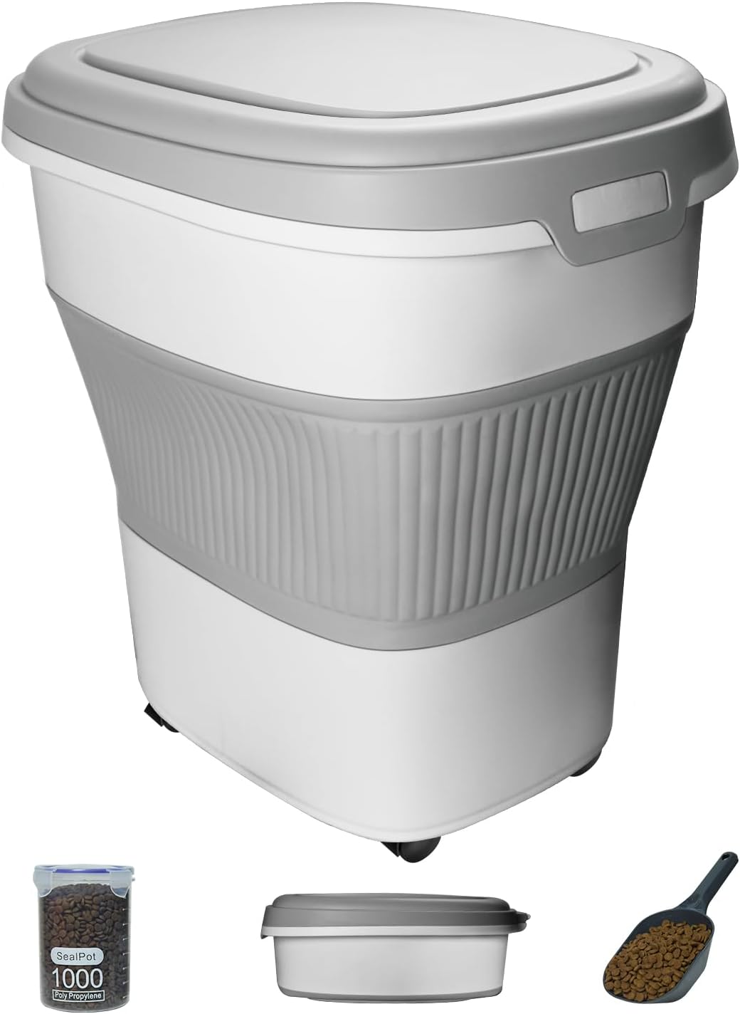 28-30Lbs Dog Food Storage Container, Collapsible Dog Food Container with Lid,Multifunctional Pet Food Storage Container for Dog,Cat,Rice,Flour,Pet Food Scoop and Small Container