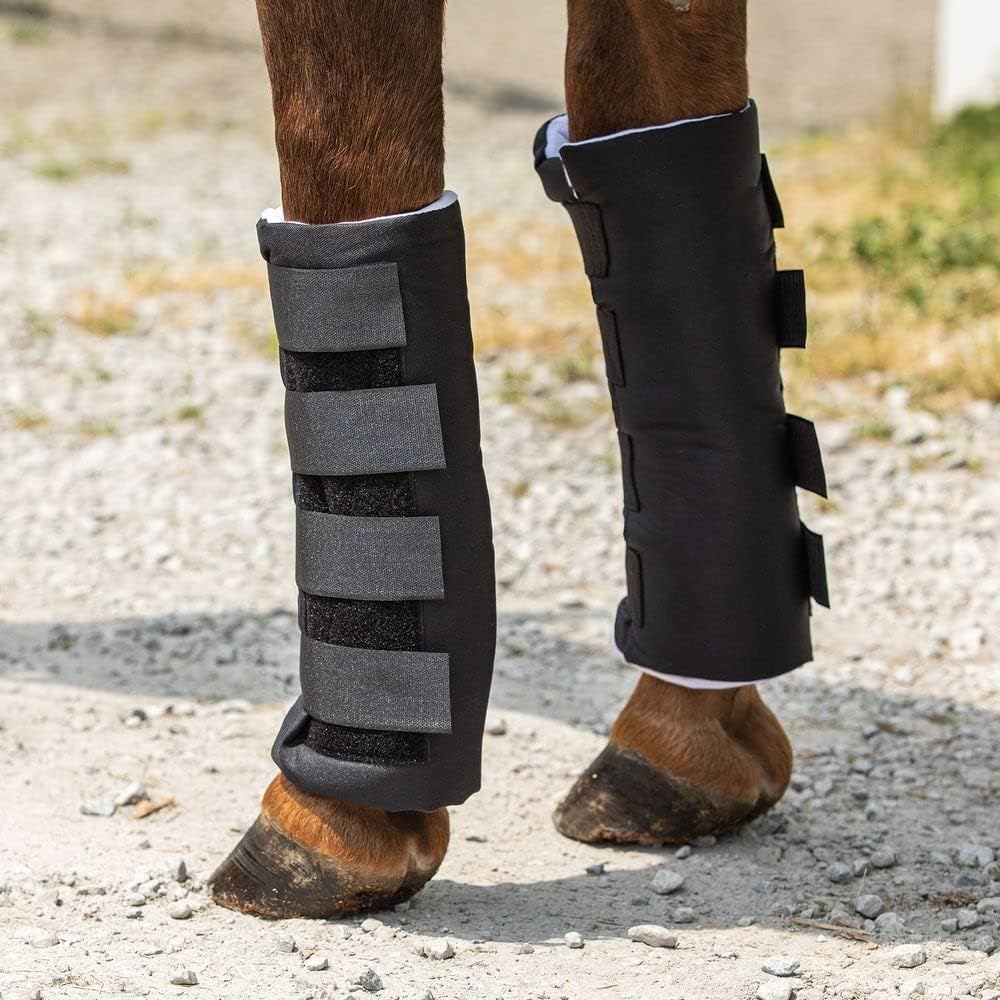 Dura-Tech Quick Wrap No Bow Leg Wraps for Horses | Size 12" | Color Black | Exceptional Leg Coverage | Versatile Use | Secure and Easy Application | Sold in Pairs