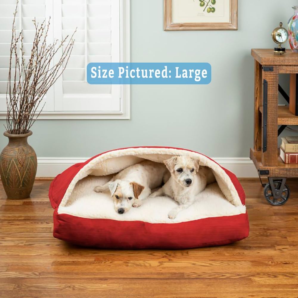 Snoozer Pet Products Rectangle Cozy Cave Dog Bed, Medium, Red