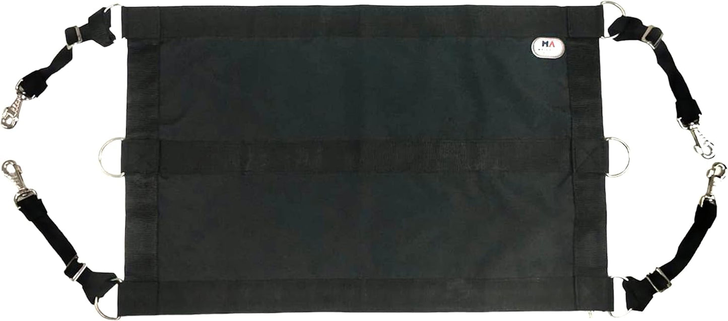 Majestic Ally 1200D 29"x19" Horse Stall Guard with Replaceable and Adjustable Length Straps and Replaceable Hardware (Black Black)