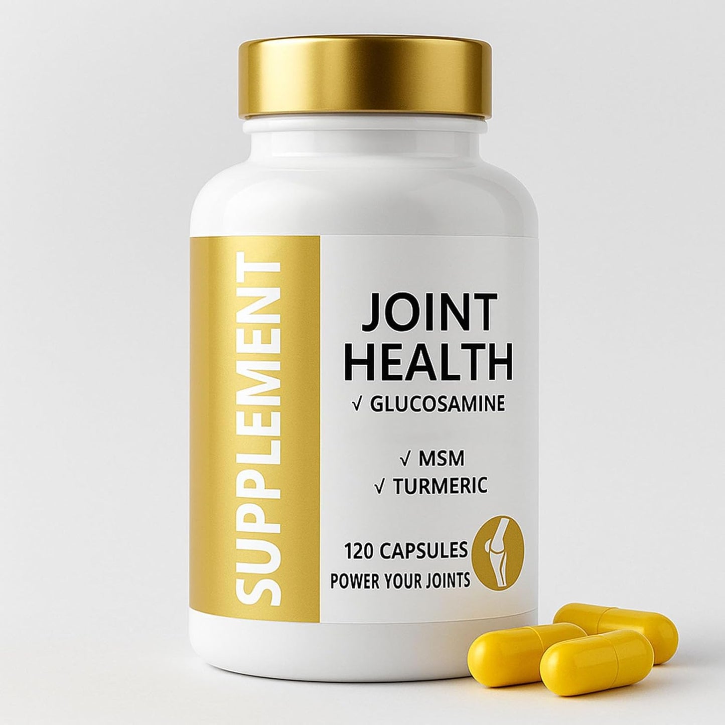 Joint Health Supplement with Glucosamine, MSM, Turmeric & Boswellia, Relief Support for Back, Knees, Hands | Women & Men - 120 Capsules