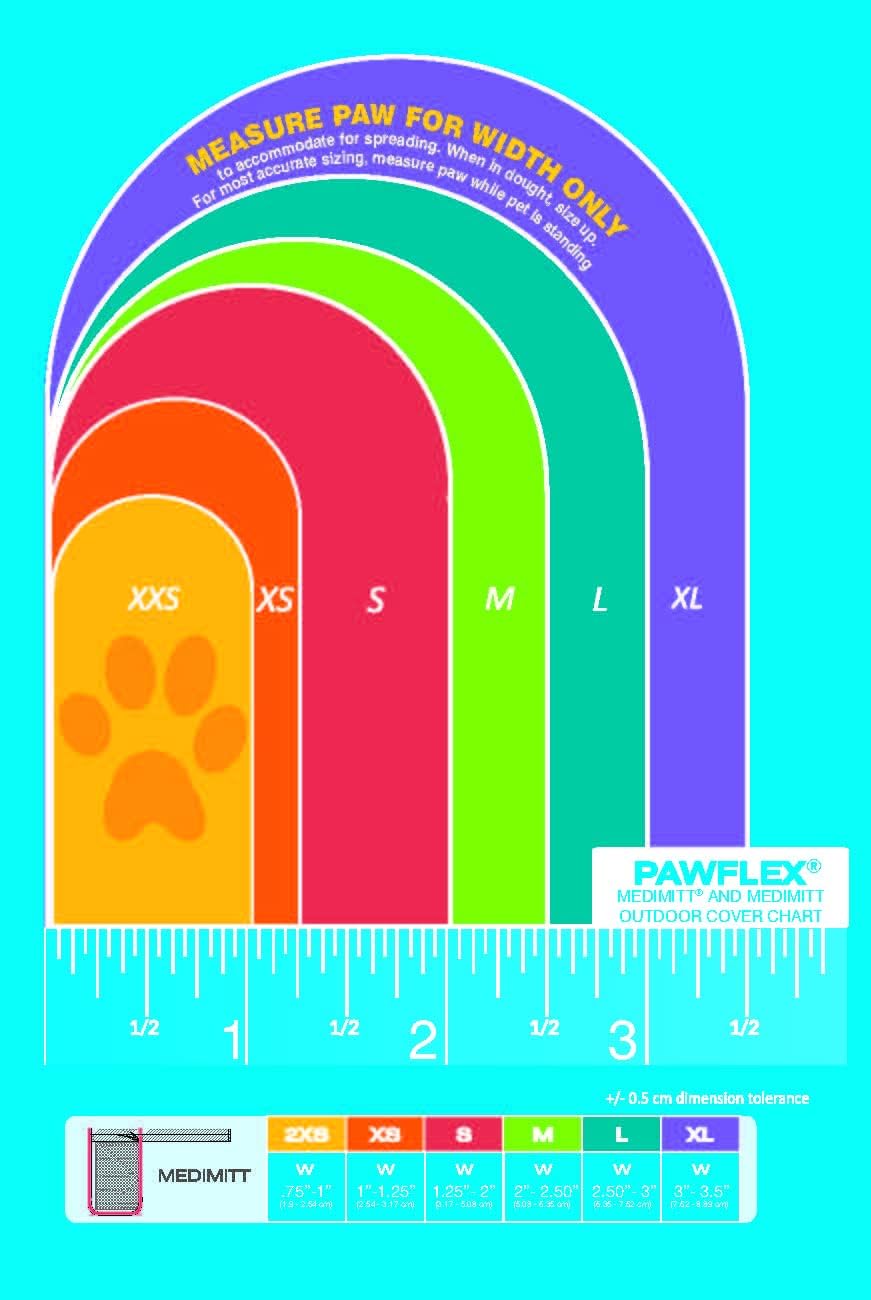 Medimitt Paw Bandages for Dogs, Cats and Pets – Stretchy Medical Booties, First Aid for Paws – Non Slip, Non Adhesive, Breathable, Disposable, Washable, Adjustable Strap, Value Pack (2XS 12-Pack)