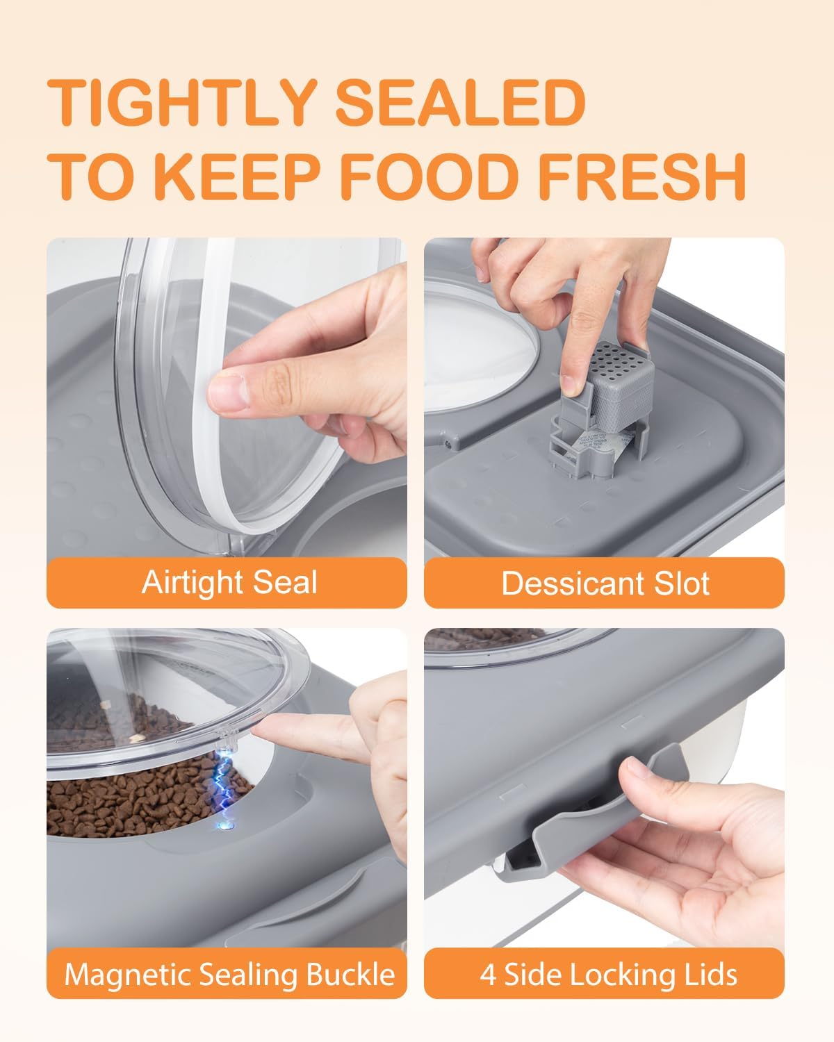 25-28lbs Dog Food Storage Container, Collapsible Dog Food Container, Wheels, Handle, Airtight Pet Food Storage Container, Scoop, Small Dry Container For Dog Cat Bird Food