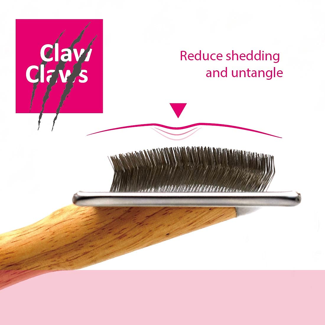 Pet Slicker Brush for Large Dogs, Wooden Handle with Stainless Steel Soft Pins, Gently Remove Tangled, Loose Undercoat and Mats Hair, Pet Grooming Brush Tool (8"), Wool Needle Felting Brush