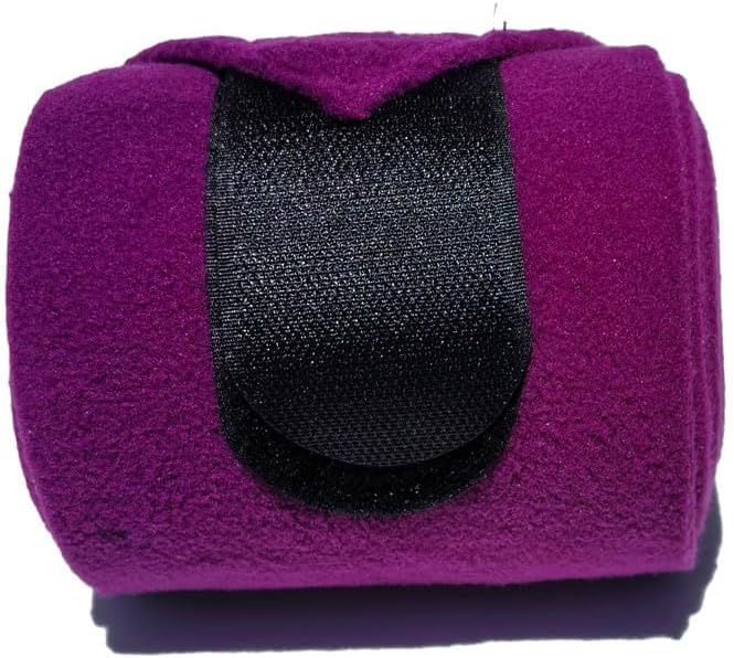 Horse Polo Leg Wraps Soft Fleece Wraps Equestrian Leg Bandage 4-Pack (Purple, Full(10ft))