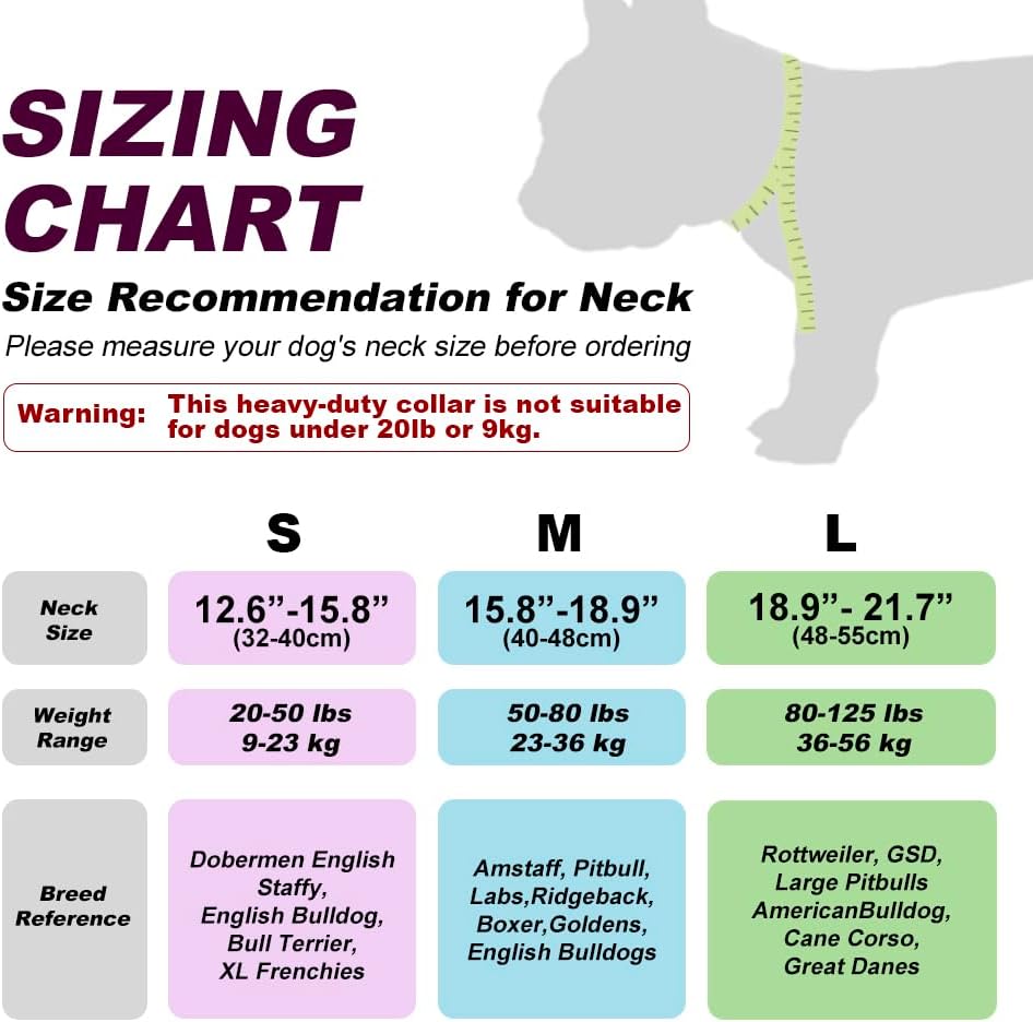 TSPRO Tactical Dog Collar 1.5 Inch Wide Thick Dog Collars with Heavy Duty Metal Buckle, Durable, Strong, Adjustable for Medium to Large Dogs (Military Green M)