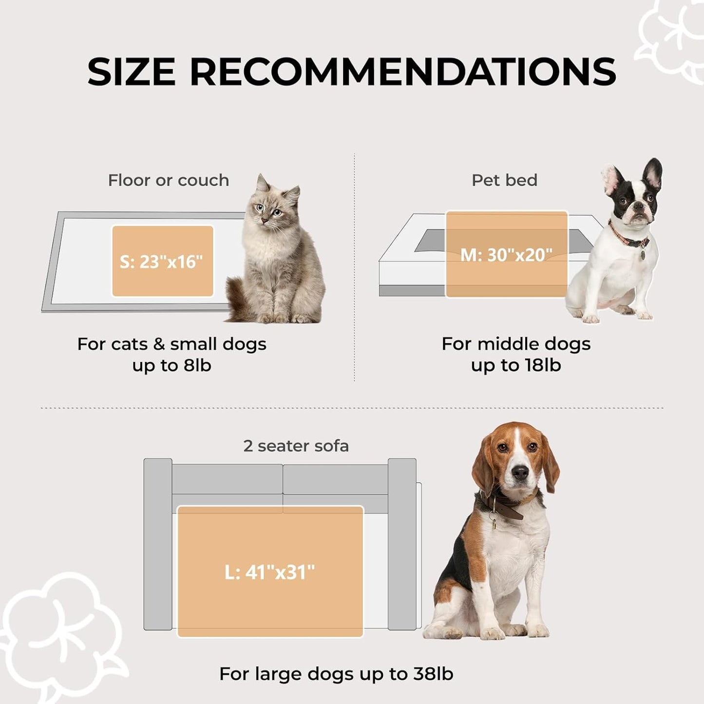 Luciphia 1 Pack 3 Calming Dog Blanket Fluffy Premium Fleece Pet Blankets Soft Sherpa Throw for Dogs Puppy Cat Grey/Beige/HazeBlue Large (41" x31")