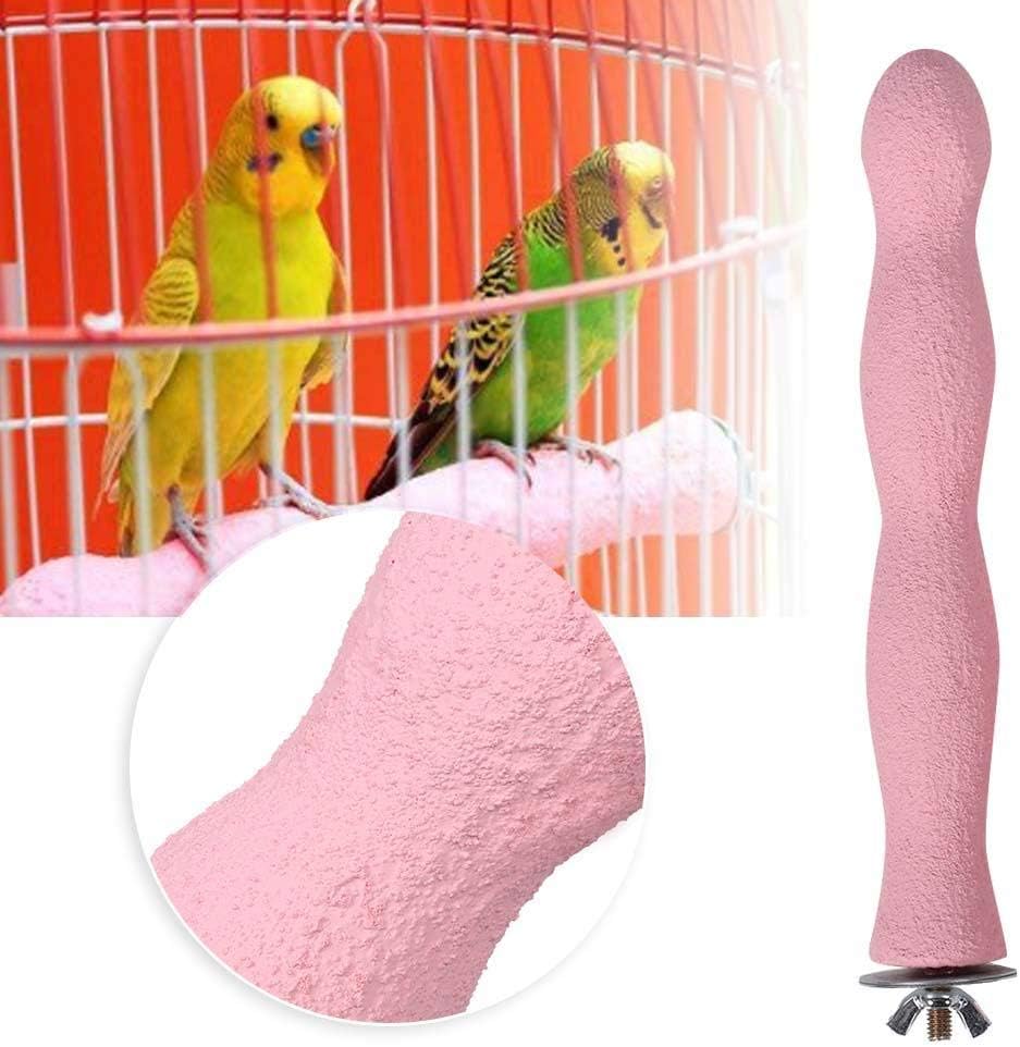 Bird Perch, and Beak Frosted Grinding Bar Standing Stick Cage Toy for Parakeet African Grey Cockatoo Budgies Cockatiel(L)