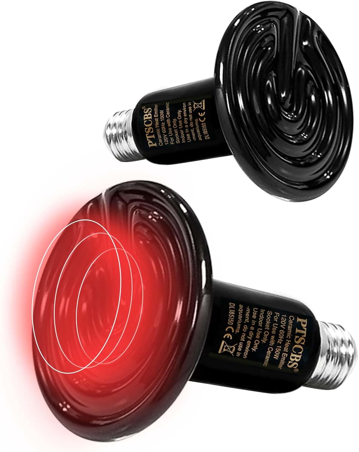 75W Reptile Heat Lamp(2 Packs)-Ceramic Heat Emitter for Reptiles Amphibian Pet Brooders Chicken Incubation, and Terrariums Turtle Lizard Bearded Dragon Snake E26