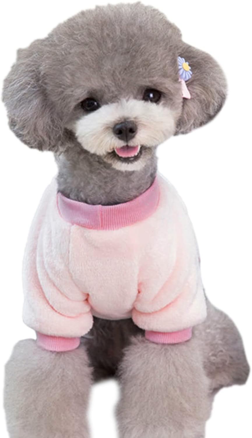 Jecikelon Pet Dog Clothes Dog Sweater Soft Thickening Warm Pup Dogs Shirt Winter Puppy Sweater for Dogs (Z01-Pink, X-Small)