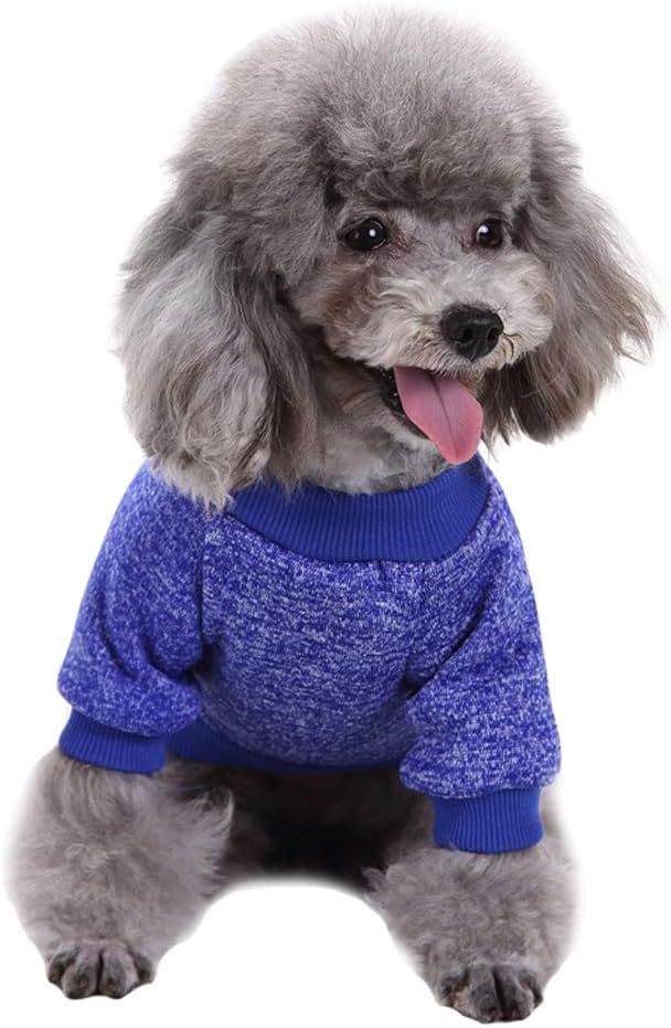 Jecikelon Dog Clothes Dogs Sweater Soft Puppies Clothing Winter Puppy Sweaters Warm Outfit for Dogs Small XXS XS Cat Apparel (X-Large, Dark Blue)