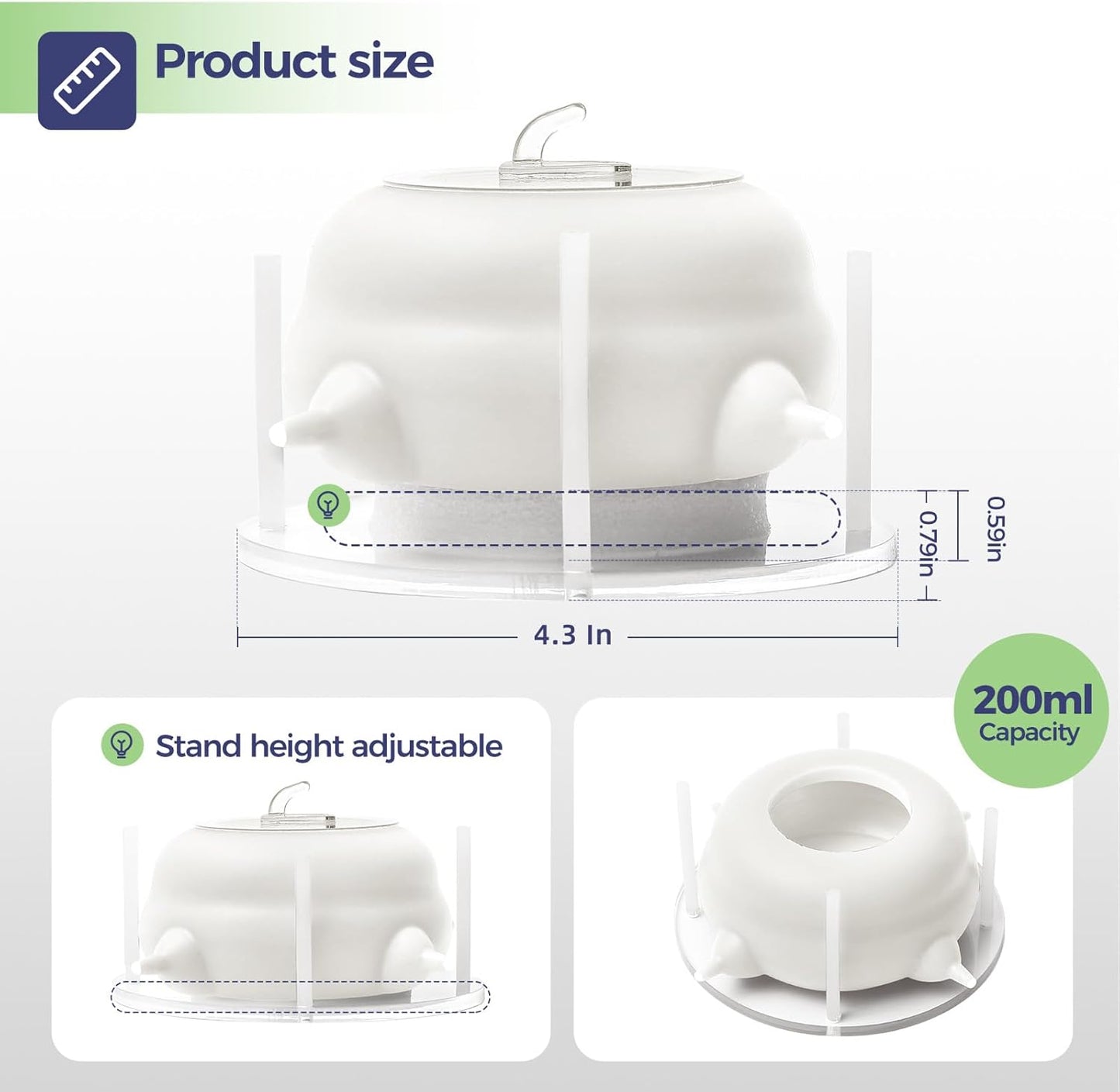 Puppy Feeders for Multiple Puppies, Nursing Nipple with 4 Nipples & Support Base – Perfect Replacement for Nursing Bottles, Puppy Feeder for Newborn Kittens & Puppies, 200ml Capacity(White)